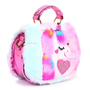 Unicorn fur sling bag